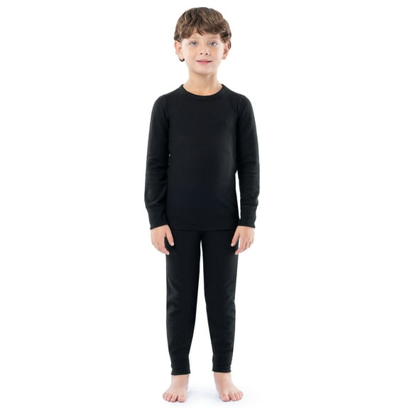 Athletic Works Boy's & Girl's Waffle Thermal Underwear Crew Top & Bottom Set, Sizes XS-XXL