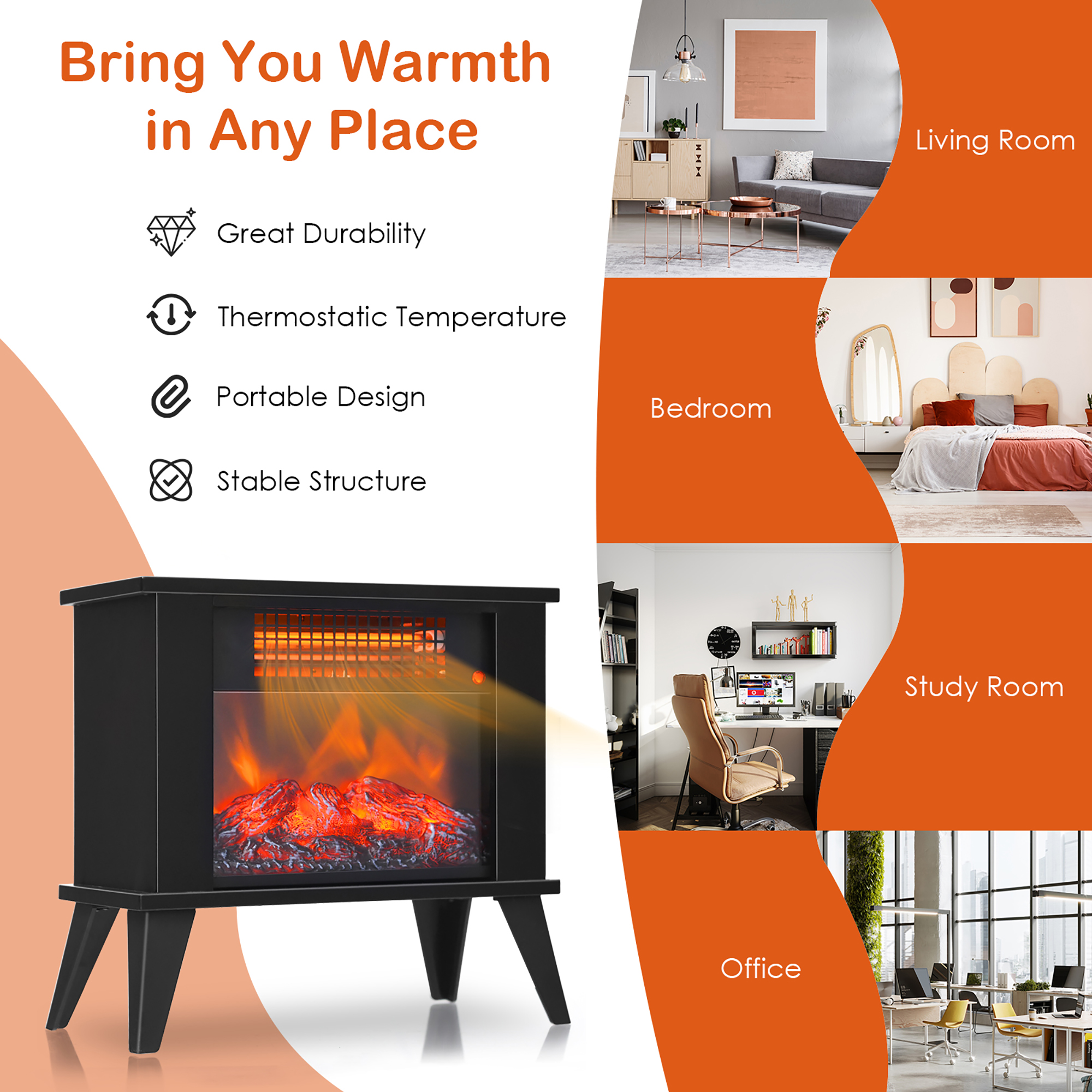 Buy Costway 14 Portable Electric Fireplace Heater Mini Freestanding