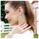 thumbnail image 5 of Pendientes colgantes hechos a mano con cuentas para novia y boda, aretes bohemios con letras para novia, joyería para mujeres y niñas, 5 of 5