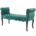 thumbnail image 1 of Modern Contemporary Urban Design Living Room Lounge Club Lobby Tufted Accent Chair Bench, Velvet Fabric, Aqua Blue, 1 of 7