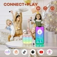 thumbnail image 5 of Mini Karaoke Machine with 2 Wireless Microphones for Kids Adults, Portable Bluetooth Speaker Gift for Girls Toys 4, 5, 6, 7, 8, 10, 12+ Years Old Teens Birthday(Beige), 5 of 18