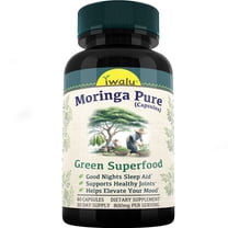 iwalu Moringa Pure Capsules - Natural Greens Superfood for Enhanced Nutrition Immune Support & Digestive Health | Non-GMO, Gluten-Free, Dairy-Free - 60 Count | NSF Certified & USA Made