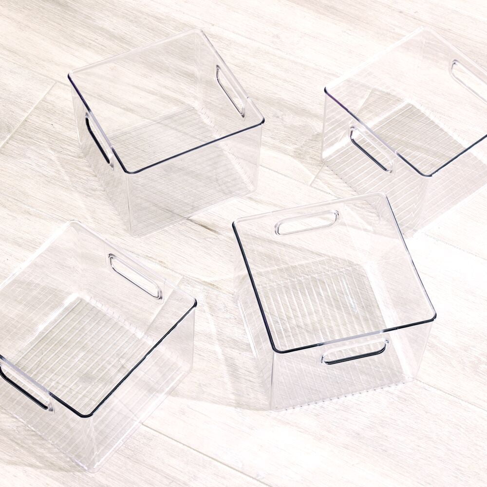 iDesign, 4Piece Multiuse Clear Plastic, Open Top Organization Bins