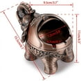 thumbnail image 2 of Vintage windproof ashtray with lid - Metal ashtray with elephant, red bronze, 2 of 5