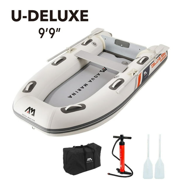 Aqua Marina Deluxe U-Type Inflatable Raft/Yacht – 2-Person – Air Deck, 2.98m
