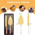 thumbnail image 2 of Juego de Pala y Cuchillo para Pastel de Acero Inoxidable Uego Blanco para Bodas y Fiestas, 2 of 7