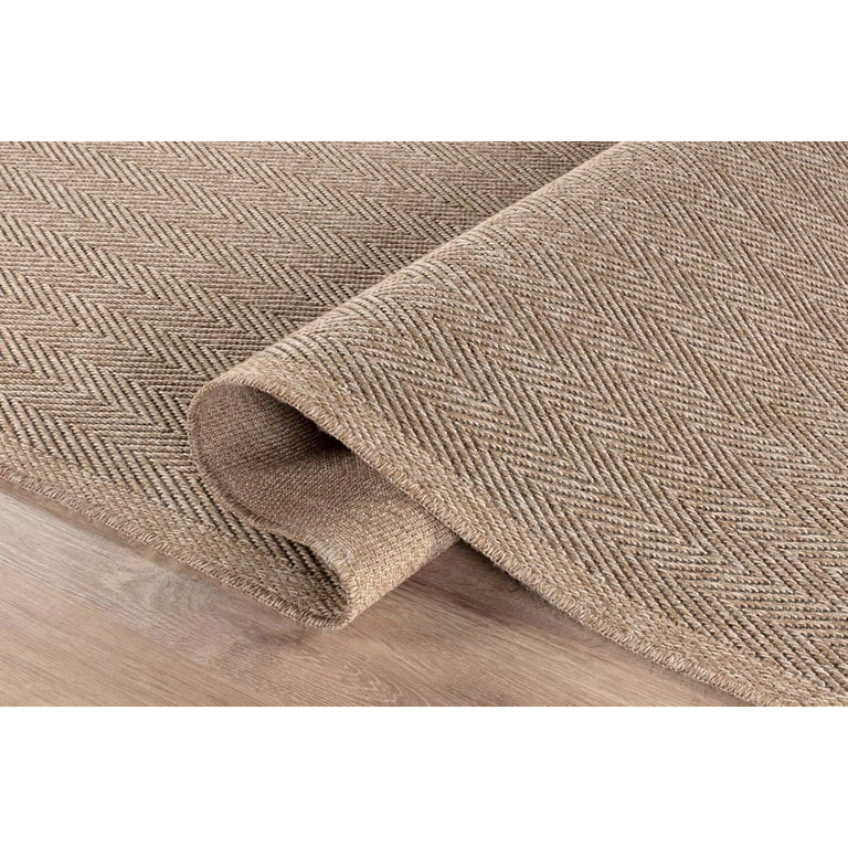 Easy Jute 6x9 Indoor/Outdoor Rug - Natural Woven Look, Washable Polypropylene, Kid & Pet Friendly