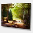 thumbnail image 3 of Designart ' Sunrise Glow Through The Spring Trees ' Lake House Canvas Wall Art Print, 3 of 4