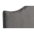 thumbnail image 3 of Full Size Gray Velvet Bed Frame - Modern Traditional Bedroom Furniture, Nailhead Trim, Solid Wood, 59.5"W x 82"L x 62"H, Panel Bed, 3 of 7