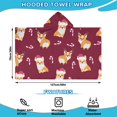 thumbnail image 2 of Christmas Corgi Hooded Bath Towel，50"x30" for Ages 3 To 12 Kids, Quick Dry Lightweight Soft Microfiber Hood Beach Towel Cover Up for Kids, 2 of 7