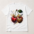 thumbnail image 3 of Cherry Leopard Print Graphic T-Shirt, Unisex Classic Fit Casual Tee, 3 of 9