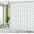 thumbnail image 5 of Ambesonne Orange Blue Shower Curtain, Sailboat Seagull Fishes, 69"Wx84"L, Multicolor, 5 of 5