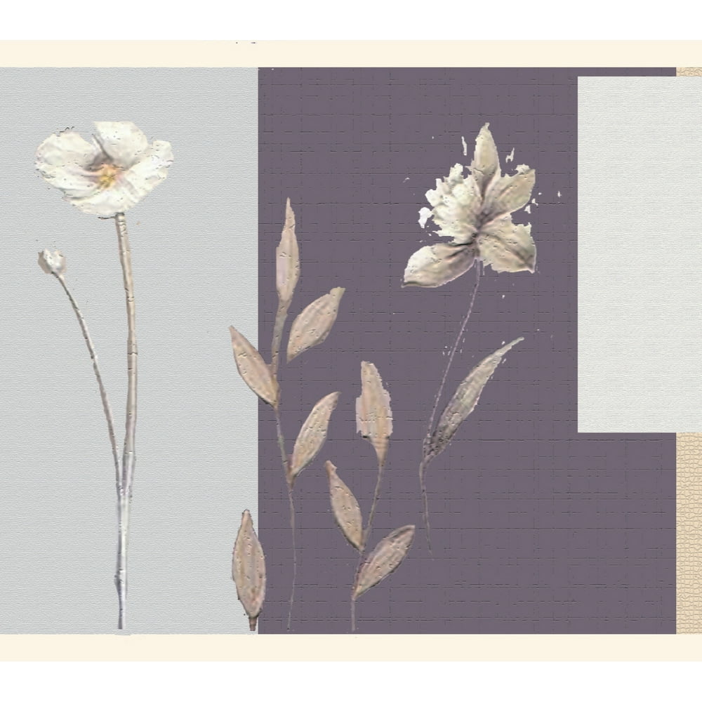 Dundee Deco's Peel and Stick Wallpaper Border - Geometric Silver, Mauve