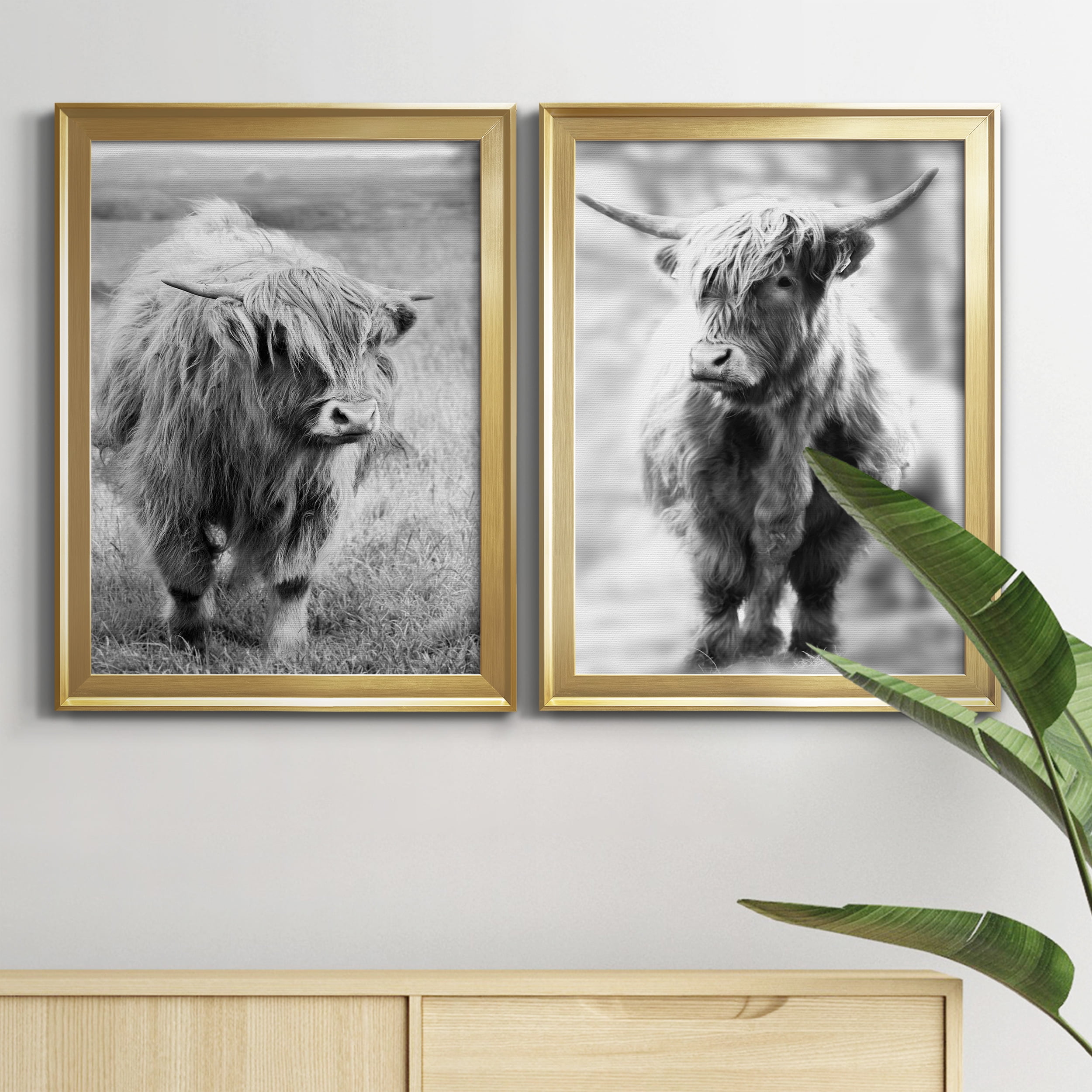 2 Piece Set Gretna Green Highland Premium Framed Canvas - Ready to Hang - 18.5 x 24.5 Each - Gold Frame