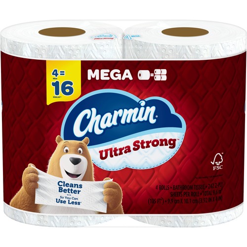 Charmin Ultra Strong Bath Tissue 2 Ply White Strong, Soft