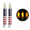 thumbnail image 1 of Linnome Patriotic LED Flameless Taper Candle Set with Remote Timer Design for 4th of July Independence Day, 1 of 9