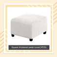 thumbnail image 4 of Kearding Funda otomana elástica para el hogar y la Oficina, funda protectora para reposapiés de poliéster estirable para dormitorio, Decoración del hogar Blanco, 4 of 6