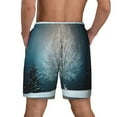 thumbnail image 3 of Sigee Winter Rabbit Print Mens Swim Trunks with Compression Liner Quick Dry Swim Stretch Beach Shorts with Pockets,S-3XL, 3 of 7