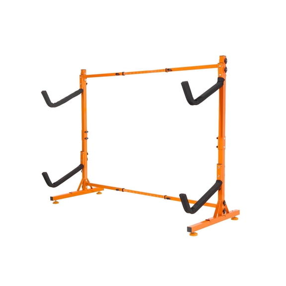 Heavy-duty Kayak and Canoe Storage Rack, Adjustable Padded Stand for 2 Boats or Paddleboards, Indoor Outdoor Garage Use, 175 lb Capacity.
