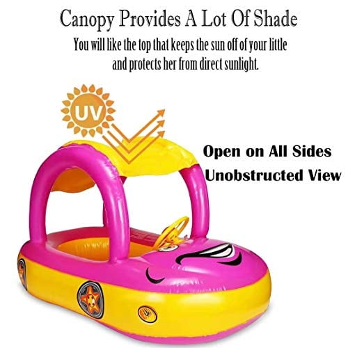 Flotador de piscina para bebés con dosel Volante de verano Sombrilla Anillo de natación Co QIAONIUNIU QIAONIUNIU
