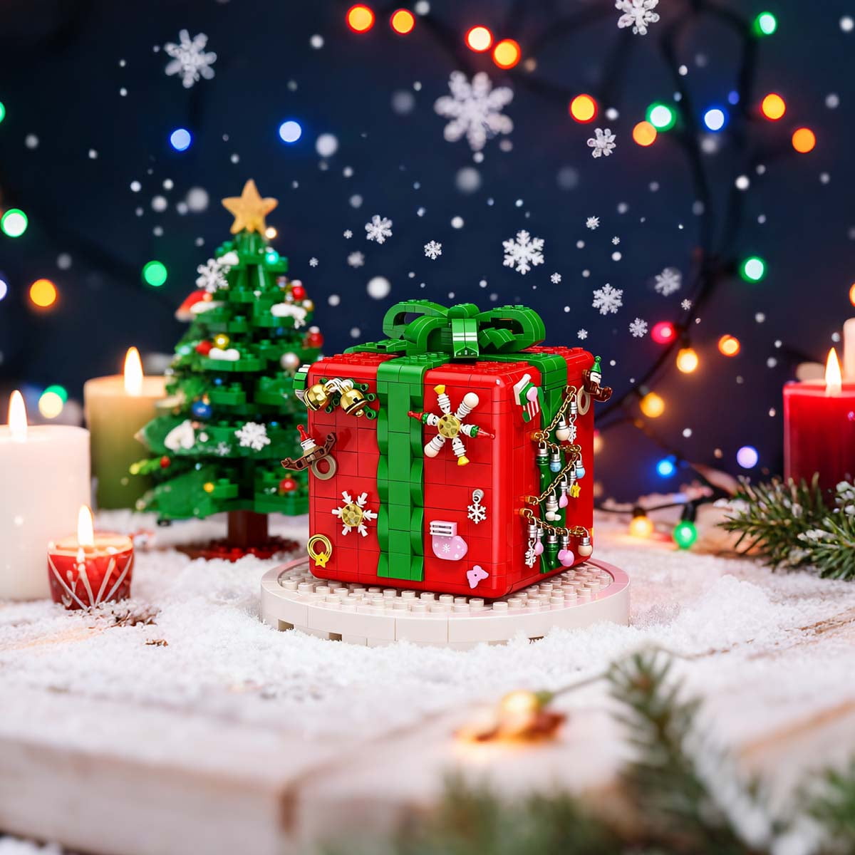 1873-Piece Christmas Building Blocks Kit , Christmas Building Toy Set, Educational Holiday Gift for Kids, Teens, and Adults