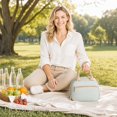 thumbnail image 6 of Insulated Lunch Bag | Reusable Insulated Lunch Tote for Work, Lunch Bag for Women, Leakproof Oxford Cloth, Light Blue, 6 of 6
