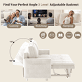 thumbnail image 4 of Rophefx 3-in-1 Pull Out Sofa Bed, Futon Sofa, Convertible Chenille Sleeper Chair Bed for Living Room,White, 4 of 8