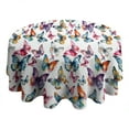 thumbnail image 4 of Colorful Butterfly Pattern Round Tablecloth 60"x60",Wrinkle Wipeable Table Cloth for Kitchen Dining Room Picnic Patio Party, 4 of 6