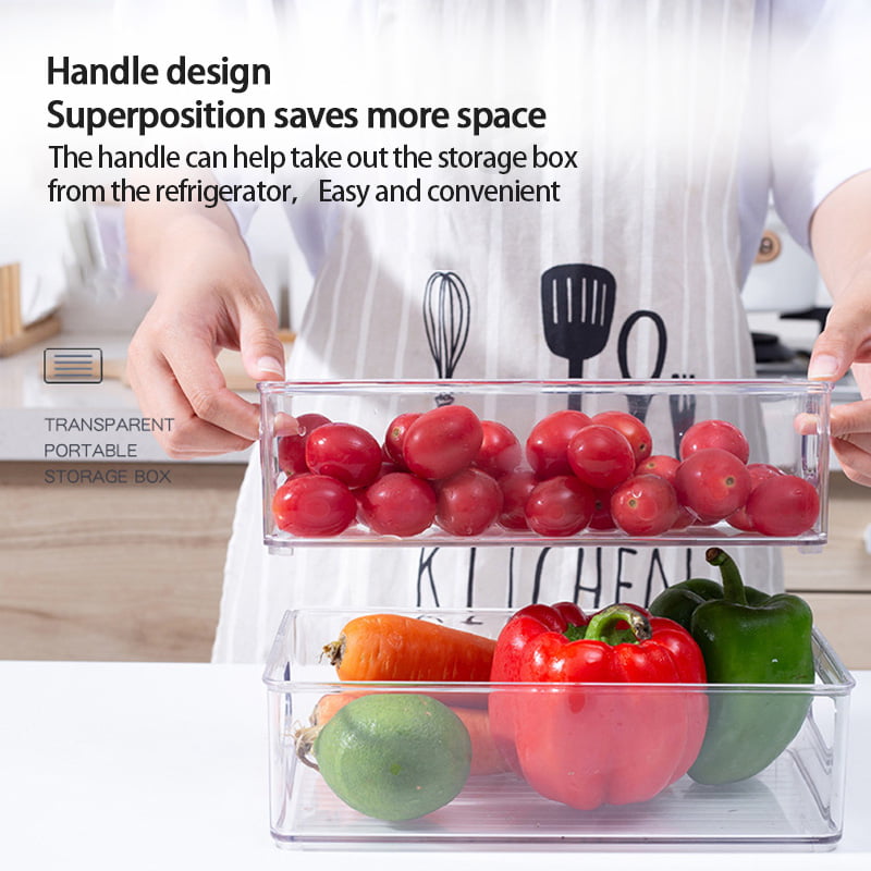 Set Of 16 Refrigerator Organizer Bins - Plastic Pantry Organization and  Storage Baskets - Stackable Food Fridge Organizers with Cutout Handles for  Freezer, Kitchen, Countertops, Cabinets 