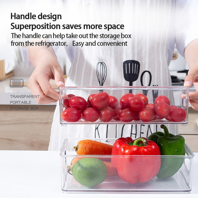 mDesign Plastic Storage Organization Bin with Handles for Kitchen Cabinet,  Pantry, Shelf, Fridge/Freezer - Home Organizer for Fruit, Potatoes, Onions