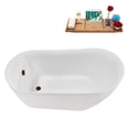 thumbnail image 2 of 59" Streamline N4940ORB Soaking Freestanding Tub and Tray With Internal Drain in Matte Oil Rubbed Bronze, 2 of 11