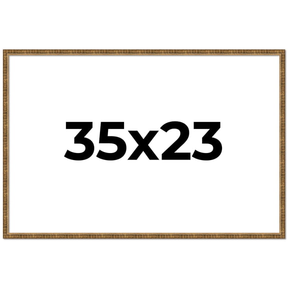 35x23 Frame Gold Solid Wood Picture Frame - Complete Modern Photo Frame Includes UV Acrylic