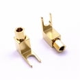 thumbnail image 2 of 8 Pieces Banana to Spade Adapter Conversion Connectors Gold Speaker Cable Converter Conversion Connector Sound Equipment Repair Accessories Spare Parts, 2 of 6