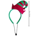 thumbnail image 2 of Christmas Pet Elf Hat Headband Adjustable Green Red Striped Holiday Costume Hat with Jingle Bell Green XS, 2 of 5