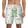 thumbnail image 2 of Picia Frog and Mushrooms pattern Mens Swim Trunks with Compression Liner Stretch Beach Shorts Quick Dry with Zipper Pockets No-Chafing Board Shorts-Small, 2 of 9