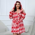 thumbnail image 2 of PEASKJP Womens Robe Soft Light Hotel Bathrobe Cypress, Red XXL, 2 of 5