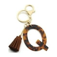 thumbnail image 1 of Porte-clés Lettre Imprimé Léopard Accessoires pour Femmes et Filles Initiale Dorée, 1 of 2
