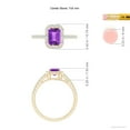 thumbnail image 4 of ANGARA Natural Emerald-Cut Amethyst Halo Ring in 14K Yellow Gold for Women (Size-7x5mm) | February Birthstone, Birthday, Anniversary, Jewelry Gift for Women | Natural Amethyst Ring, 4 of 9