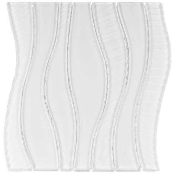 Curvation Hourglass Gray 1-in. x 2-in. Novelty Polished Glass Mosaic Wall and Floor Tile