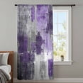 thumbnail image 4 of Purple Grey Sheer Curtains 96 Inches Long, Modern Oil Painted Abstract Art Aesthetics Light Filering Curtains, Privacy Drapes Simi Floor to Veiling Curtain for Living Room Large Window Treatment, 4 of 9