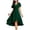 Dark Green, variant on Women's Spring Summer Chiffon Wedding Guest Dresses V Neck Ruffle Sleeves Midi Semi Formal Dress (Sky Blue, L)