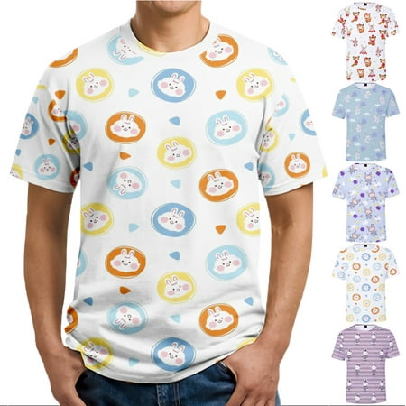 

Easter Mens Kids Graphic Short Sleeve Tees Regular-Fit Tops Shirt for Men Women