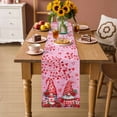 thumbnail image 2 of Valentine's Day Table Runner - 90 Inch Long Gnomes Roses Loves Romantic Watercolor Cotton and Linen Blended Dress Scarves Farmhouse Table Runner for Kitchen Dining, Coffee Table, 13" x 90", 2 of 8