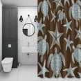 thumbnail image 4 of Marine Life Bathroom Shower Curtain, Vintage Blue Sea Turtles Starfish Black Background Waterproof Washable Soft Bath Curtain for Bathtub Decor with 12 Hooks&Grommet, 48x72 Inch, 4 of 9
