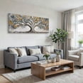 thumbnail image 3 of Large White Trees of Life Canvas Wall Art, Creative Trees Decor Painting Canvas Print for Living Room, Bedroom, Office Decorations, Gifts for Men, 3 of 7