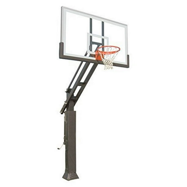 Triple Threat Inground Adjustable Basketball Goal Hoop with 42" X 72