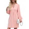 thumbnail image 4 of UVN Dresses for Women Long Sleeve V Neck Dress Fall Casual Midi Dress, 4 of 10
