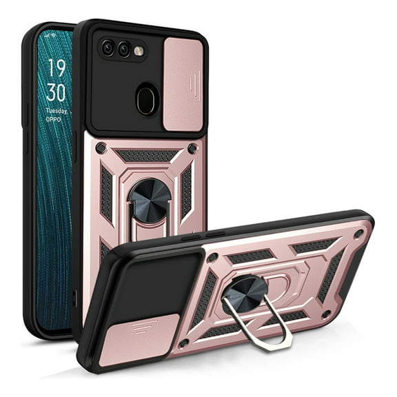 For Oppo A5 Pro Phone Phone Case, Impact Resistant Metal Ring Magnetic Support Kickstand Drop Protector Cover