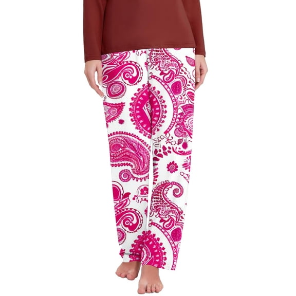 Mutghys Pajama Pants for Women Print Elastic Waist Sleep Pants Home Relaxing Loose Comfy Casual Pants S-5XL