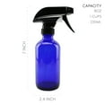 thumbnail image 5 of Cornucopia Brands 8-Ounce Cobalt Blue Glass Boston Round Spray Bottles (2 Pack) 3-Setting Heavy Duty Sprayers, Empty Refillable Bottle, 5 of 9
